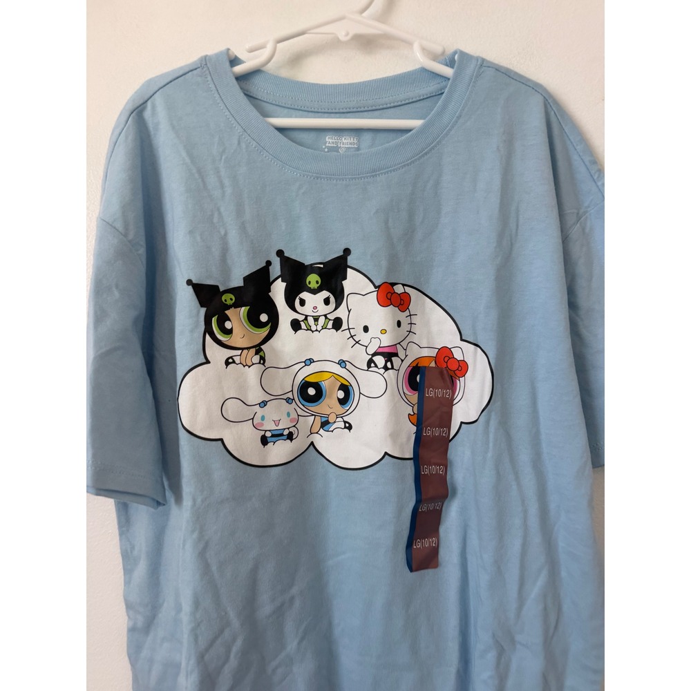 Hello Kitty x Powerpuff Girls Oversized Graphic T-Shirt – Blue – Girls Large - Picture 3 of 7